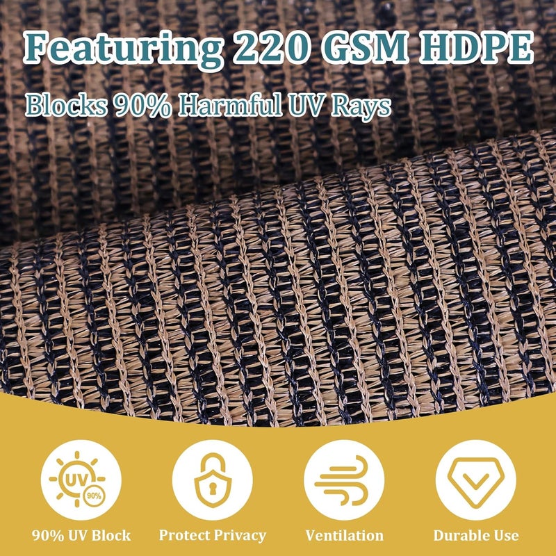 Shade&Beyond Outdoor Roller Shades with Splicing Design, 8' W x 8' H Cordless Patio Roll Up Blinds, Exterior Shade Cloth Roll for Porch, Gazebo, Pergola, Balcony, Mocha - Image 3